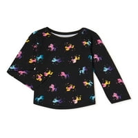 Garanimals Baby & Toddler Girls Unicorn nyomtatás hosszú ujjú póló póló, méretek 12m-5t