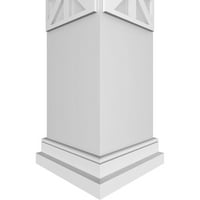 Ekena Millwork 12 W 10'h kézműves klasszikus négyzet alakú nem társított császári fretwork oszlop w Prairie Capital és Prairie
