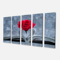 Designart 'Red Rose a' Floral Art Canvas nyomtatásban