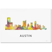 Védjegy Képzőművészet 'Austin Texas Skyline WB-1' Canvas Art készítette: Marlene Watson