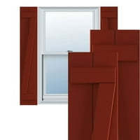 Ekena Millwork 3 4 W 38 H True Fit PVC Két tábla csatlakoztatta a Board-N-Batten redőnyöket W Z-Bar, Pepper Red