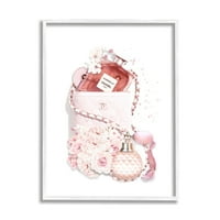 Stupell Industries rózsaszín designer táska elegáns virágfestékkel, 30, a ROS Ruseva által tervezett