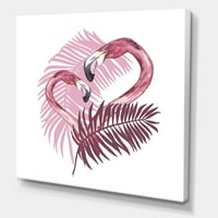 Designart 'rózsaszín flamingó a trópusi nyáron i' Hagyományos vászon fali művészet