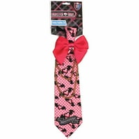 Rózsaszín és piros Monster High furcsa divat nyakkendő gyermek Halloween jelmez
