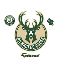 Fathead Milwaukee Bucks: logó - nagy, hivatalosan engedélyezett NBA Cserélhető fali matrica