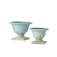 Sullivans kerámia urna Vázák készlet 6.25H & 5 H Kék