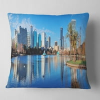 Designart Orlando Morning - Cityscape Photo Dobing Pillow - 16x16