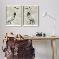 Stupell Industries Absztrakt akvarell Nagy Heron Birds Expressive Tan toll, 20, Design, Carol Robinson