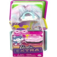 Barbie Extra baba ruhák divat Pet Husky kiskutya, Fau szőrme mellény & szórakoztató kiegészítők