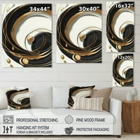 Designart Gold Glamour Circle II vászon fali művészet