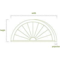 Ekena Millwork 58 W 15-1 2 H 2 P szegmens Arch Spoke építészeti fokozatú PVC Pediment