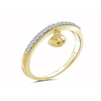 JewelersClub gyémántgyűrűk nőknek - karátfehér gyémánt gyűrű ékszerek - 14K aranyozott ezüst zenekarok - - Ring By JewelersClub
