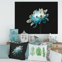 Designart 'A fehér és tiszta kék százszorszép virág közel képe