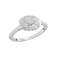 Időtlen szerelem gyémánt akcentus csomó klaszter gyűrű polírozott sterling ezüst méretben