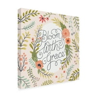 Védjegy Szépművészet 'Retro Garden II - Bloom Grace Pale Blush' vászon művészete: Janelle Penner