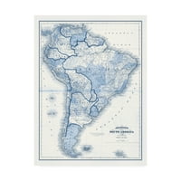 A Vision Studio által készített képzőművészet „Dél -Amerika a Blue of Blue” vászon művészete