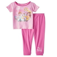 Disney hercegnő baba és kisgyermek lány rövid ujjú szorosan illeszkedő pizsamák, 2 darabos készlet