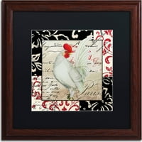 Védjegy Képzőművészet Europa White Rooster Canvas Art by Color Bakery, fekete matt, fa keret