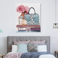 A Wynwood Studio Fashion and Glam Wall Art vászon nyomtatja a „My Girly Essentials in Fall” Essentials - Kék, rózsaszín