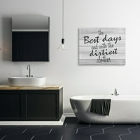 A Stupell Industries legjobb napjai inspiráló fürdőszoba mosoda fekete -fehér dizájn vászon fali művészet, Kimberly Allen
