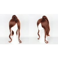 Egyedi olcsó emberi haj parókák parókakaporral rendelkező vállhosszúságú nőknek 16 barna göndör paróka