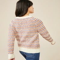Ingyenes összeszerelés női raglan csík pulóver