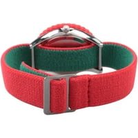 Elmo rozsdamentes acél idő tanár óra, piros előlap, reverzibilis vörös és zöld elasztikus nylon heveder