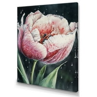 Designart Blooming Tulip Virágok akvarell I Canvas Wall Art