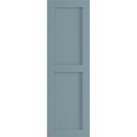 Ekena Millwork 18 W 38 H True Fit PVC Két egyenlő sík paneles redőny, békés kék