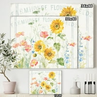 Designart 'Floursack Florals I' Floral & Botanical Galéria csomagolt vászon