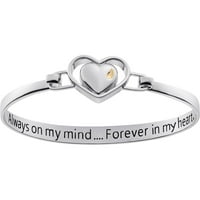 Két tónusú Mindig a fejemben Memorial Heart Bangle