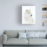 Jim cumming 'egy sarkvidéki farkas portréja' vászon művészet