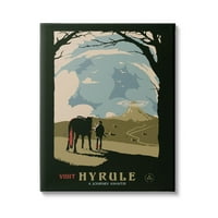 A Stupell Industries látogasson el a Hyrule Fantasy Wildlife karakter grafikus galéria csomagolt vászonra nyomtatott fali művészet,