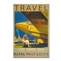 Védjegy Képzőművészet 'Art Deco Airplane Travel' Canvas Art by Vintage Apple Collection
