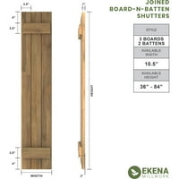 Ekena Millwork 1 2 W 80 H Americraft Három tábla külső igazi fa csatlakoztatott deszka-n-batten redőnyök, tűzvörös