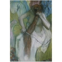 Védjegy Art Nő fésülni a hajat 1887-90 vászon művészet, Edgar Degas, 22x32