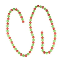6ft piros és zöld kerek csillogó cukorka csepp karácsonyi koszorúér - világítás