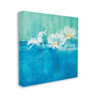 Stupell Industries Absztrakt Kék Színes Pop White Daisy Floral Canvas Wall Art készítette: Isabelle Herbert