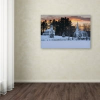 Védjegy Szépművészet Téli naplemente vászon művészet, Michael Blanchette Photography