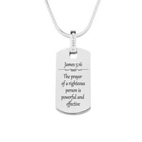 Szentírás címke nyaklánc köbös cirkóniával - Jakab 5:16