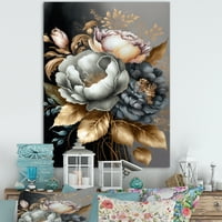 Designart Blue Blooming Bouquet v Canvas Wall Art