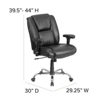Flash bútorok HERCULES sorozat nagy & magas lb. Névleges Fekete LeatherSoft ergonomikus feladat irodai szék króm alap és állítható