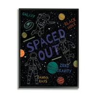 A Stupell Industries elosztva a csillagászat szavait, a Doodle űrhajósok keretezett Wall Art, 14, Nina Seven Design