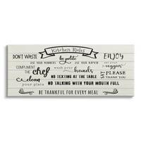 A Stupell Indpres Kitchen Szabályok felsorolják a családi boldogság motivációs mondatait, 10, Design by CAD Designs