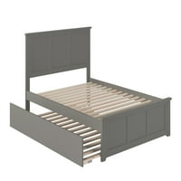 Madison Full Wood Platform ágy illő lábtáblával és ikercsontával szürke színben