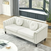 MomSpeace üléses bársonyos kanapé modern bársonyos kárpitozott kanapé kanapé alvó hátulsó kanapé szék a nappali - fekete