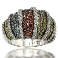 Adina & Co. Sterling ezüst többszínű köbös cirkónium -burkolatgyűrű