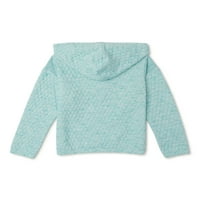 Avia Girls Quilted Half-Zip kapucnis és kocogó nadrág szett, 2 darab, méretek 4- & Plus