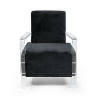 Amerikai bútorok kortárs szövet bilbrey ékezetes szék, fekete