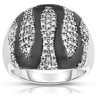 Carat T.W. Fehér gyémánt ezüst divatgyűrű